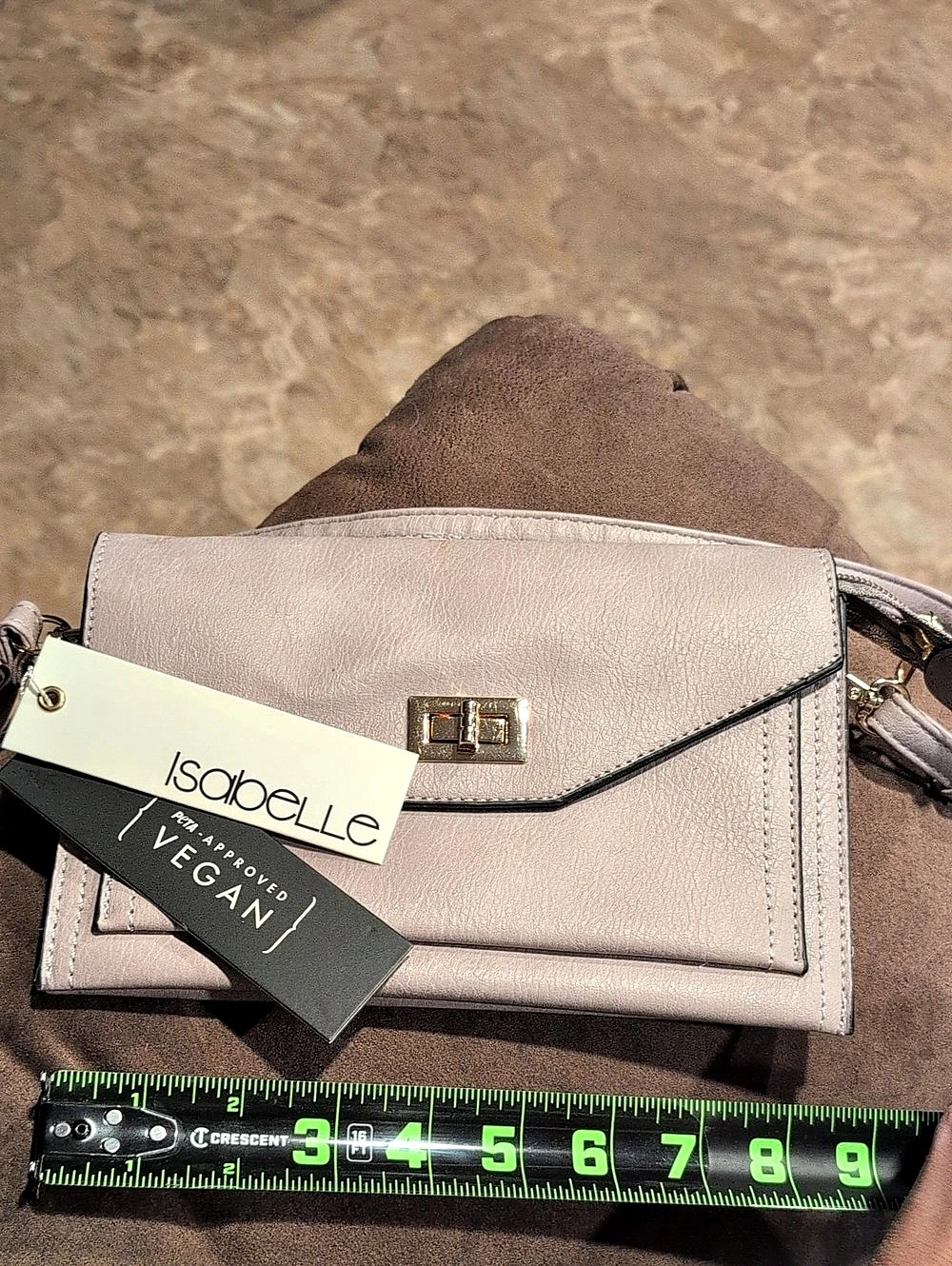 Isabelle Faux Leather Clutch in Pink